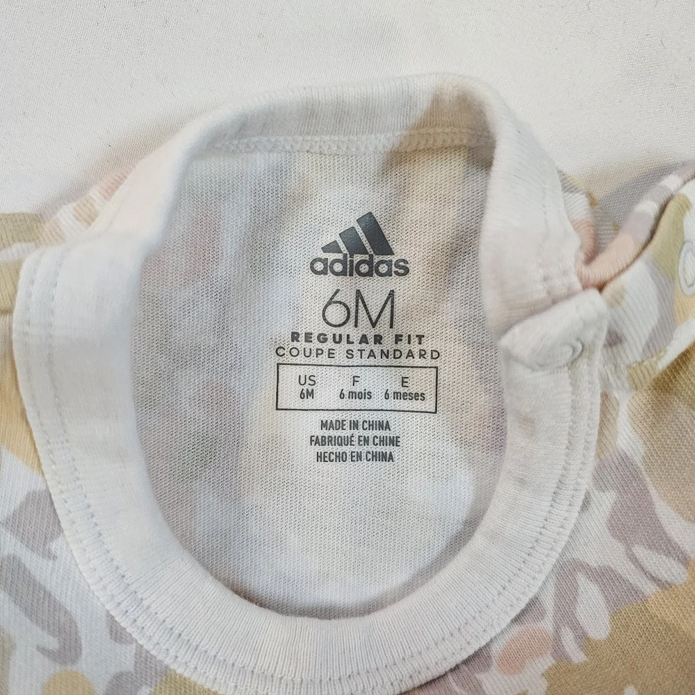 Adidas Infant Romper with Soft Pastel Camo Design- 6 Month
